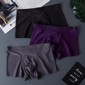 Nuevos Calzoncillos Boxer de Verano para Hombre, Tejido Sin Costuras de Seda de Hielo, Corte Medio, Transpirables, Antibacterianos y Ecológicos - Product Image 1