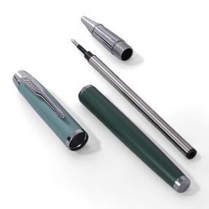 Stylos à bille en métal vert à encre noire de qualité supérieure, personnalisés avec logo, promotionnels, de luxe, vente en gros - Product Image 4