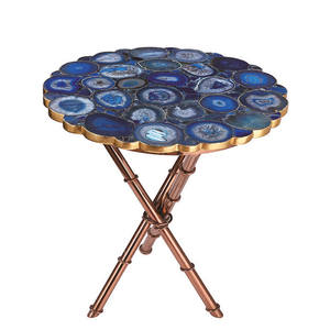Tavolino di Lusso con Gemme, Piano in Agata Naturale, <span class=keywords><strong>Tavolo</strong></span> da Caffè in Agata Blu - Product Image 3