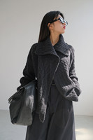 Pull rétro torsadé en pur cachemire, cardigan asymétrique à revers, manteau en tricot pour femme, automne et hiver