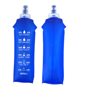 500ML extérieur course à pied doux de qualité alimentaire TPU pliable bouteille d'eau Sport <span class=keywords><strong>sac</strong></span> à eau flacon souple presser - Product Image 2