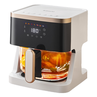 Friteuse à air numérique en plastique, norme européenne, certifiée CE, 4,1-5L, intégrée, visible, sans huile, appareil de cuisine