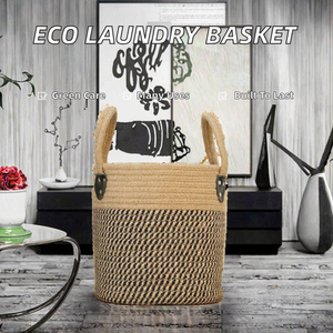 Jianna Eco-Friendly Fabric Laundry <b>Basket</b> Handles-<b>Large</b> Size for Living Room Storage Blankets Toys Clothes Home Organization - Product Image 2
