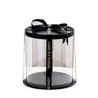 Groothandel 4/6/8/10/12 inch ronde transparante plastic taartdoos met handvat en inlay voor cupcakes, mini-taarten en gebak, cadeaudoosjes