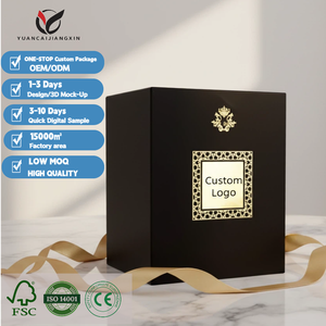 กล่องกระดาษบรรจุภัณฑ์น้ำหอมแบบแม่เหล็กสีดำหรูหราขนาด 30 มล. 50 มล. 100 มล. พร้อมโลโก้สั่งทำพิเศษสำหรับของขวัญเครื่องสำอาง - Product Image 1