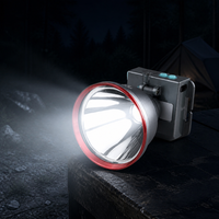 Linterna Frontal LED Láser XJ-8805 XJ-9806 de 50W con Batería de 5000mAh Recargable, Salida USB Tipo-C, Indicador de Batería y Resistencia al Agua