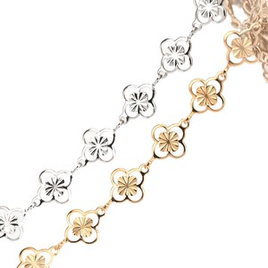 สร้อยคอโคลเวอร์สี่แฉก |   โซ่สแตนเลสสตีลเคลือบทอง 18K PVD ลายดอกไม้สี่แฉก สำหรับทำสร้อยคอและสร้อยข้อมือ DIY - Product Image 5