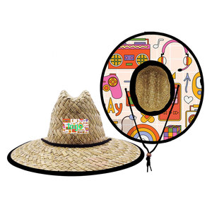 Bestverkochte Lifeguard Creatief Ontwerp Panama Verstelbare Comfortabele Zachte Vacht Hoed met Digitale Print Rand voor Buiten en Strand - Product Image 2