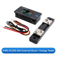 Testeur d'énergie à écran couleur DC KWS-DC200 100A avec shunt 10A 50A 100A pour batterie