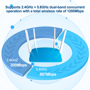 Tốc độ cao Gigabit openwrt firmware 2.4GHz 5.8GHz 1200Mbps 802.11ac dual-band Wifi Router - Product Image 3