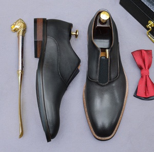 Chaussures décontractées pour hommes de grande taille, en cuir de vachette de luxe, à bout fermé, à enfiler, intemporelles, pour le bureau et la carrière - Product Image 4