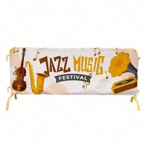 Custom Fencing Barricade Banner Cover Mesh Fabric Outdoor Advertising Slogan Crowd <b>Control</b> Barrier Covers - Product Image 5