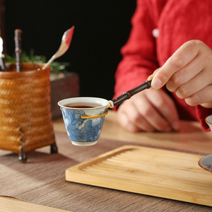 Pure Tin Purple Bamboo Tea Utensils Set Traditional Chinese Style Eco Friendly Tea Ceremony Tools Six Gentlemen Accessories - Product Image 3