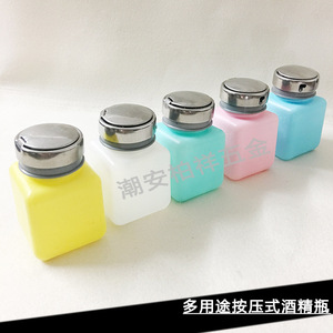 Venta directa de fábrica de botellas de alcohol de 120 ml con pulsador (blancas, rojas, amarillas, verdes, azules) para lavar platos, diluyente - Product Image 2