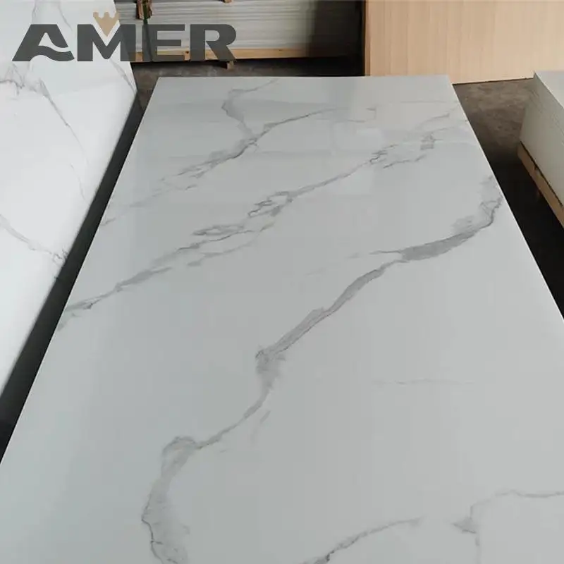 1220*2440 PVC mermer Panel su geçirmez UV banyo duvar kaplama panelleri UV duvar kaplama panelleri mermer yerine