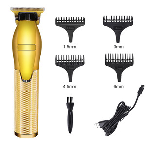 Cortadora de Pelo Eléctrica Ubeator, Cuerpo Metálico Dorado y Plateado, Cuchillas de Cerámica Desmontables, Uso Profesional - Product Image 3