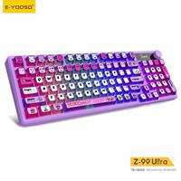 Teclado Mecánico para Juegos con Montaje Gasket y Conmutación en Caliente de Tres Modos, Retroiluminación RGB, Macros Programables, Inalámbrico