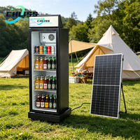 Vitrine Réfrigérée Solaire Verticale Commerciale avec Porte Vitrée pour Supermarché et Événements – Idéale pour Crèmes Glacées et Boissons