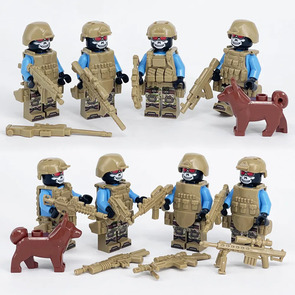 Blok Bangunan Pasukan Specail Anti-teroris Figur Tentara Tentara Senjata Militer Mainan Aksesori MOC Bricks