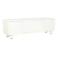 Meuble TV MDF 160X37X50 4 PORTES 3D BLANC