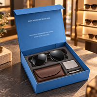Boîte magnétique pliable personnalisée OEM avec plateau en mousse EVA découpé pour l'emballage de lunettes, étui à lunettes, outil de nettoyage et kit de voyage