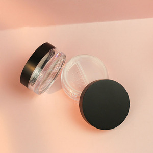 Wadah toples bubuk longgar dengan sedotan putar tutup hitam 3g 5g 10g 20g cetakan Logo kustom dengan Puff bubuk - Product Image 1