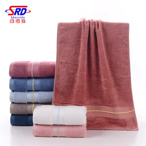 Customized Color 100% Cotton Bamboo Fiber Jacquard Beach Towel Custom Embossed Logo Bath Towels
