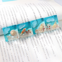 Océan Vente Chaude Micro Paysage Réel Crabe Étoile De Mer Résine Ornement Bleu Océan Vague Voyage Souvenir Cadeau