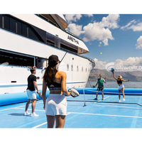Terrain de tennis flottant gonflable de taille personnalisée, arène, jeu de sport, terrain de pickleball gonflable à vendre