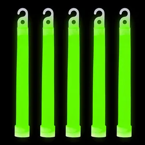荧光棒散装工业级超亮绿色发光棒6英寸防水，只要按一下露营派对