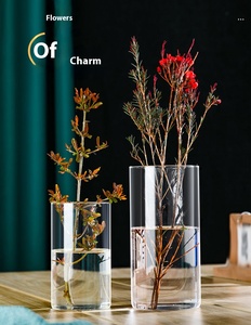 Vase à fleurs de table en verre soufflé à <span class=keywords><strong>la</strong></span> main, en borosilicate transparent, écologique, moderne, 10 cm/15 cm/20 cm de haut, décoration d'intérieur, grand - Product Image 6