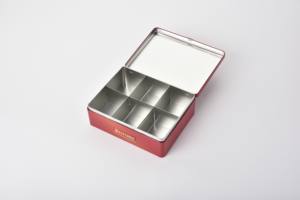Customizable Divided Recycled Metal Gift Box Candy <b>Chocolate</b> <b>Tin</b> with Recycled Metal Divider ELECTROLYTIC TINPLATE RE 203X157X85 - Product Image 6
