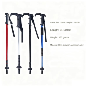 Tongkat penopang jalan dapat ditarik, Aksesori tongkat mendaki dengan pegangan karet paduan aluminium 3 bagian - Product Image 5