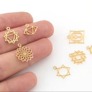 एकल फैंटम सेट प्रतीक सोने की प्लेटेड योग पेंडेंट 18k सोना प्लेटेड स्टेनलेस स्टील देहाती चकरा गहने 14x16mm की आपूर्ति - Product Image 5