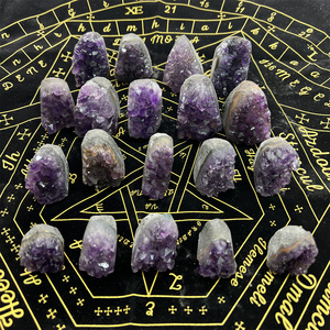 Ornamento pequeño de amatista, amatista <span class=keywords><strong>Natural</strong></span> de cristal de roca, racimo de geoda pequeño de Perú para curación - Product Image 4