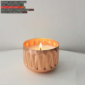 Pot à bougie en cuivre brossé à motifs facettés – Récipient à cire en métal sans soudure résistant à la chaleur - Product Image 1