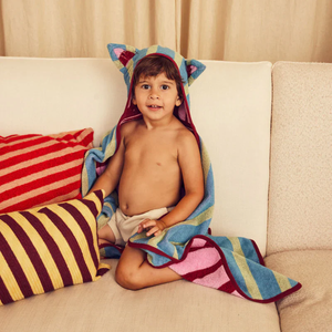 <span class=keywords><strong>Toalla</strong></span> de <span class=keywords><strong>Playa</strong></span> Infantil de Algodón a Rayas con Capucha de Orejas de Animales |   <span class=keywords><strong>Toalla</strong></span> de Baño para Bebé de Secado Rápido y Absorbente - Product Image 4