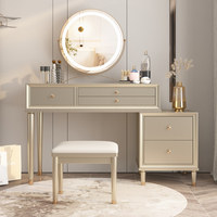 Coiffeuse en bois massif de style américain, luxe léger, moderne et minimaliste, très tendance, pour petites chambres, intégrée