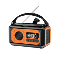 Radio d'urgence portable 12000mAh AM/FM/NOAA, radio météo solaire à manivelle, lampe torche, alarme SOS, batterie externe, lampe de lecture