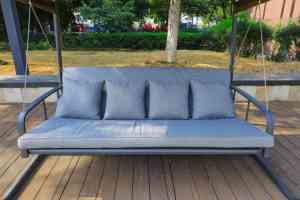 आधुनिक 2-व्यक्ति राल विचर पैटियो स्विंग सोफे के लिए धातु डिजाइन के साथ आउटडोर फर्नीचर - Product Image 6