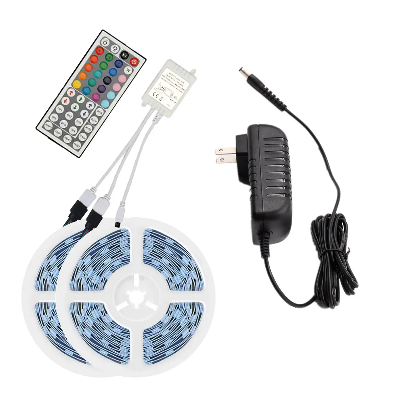 color changing led strips 32.8ft 10M 300 LEDs 5050 RGB Light with 44 Key Remote Controller Extra Adhesive 3M Tape