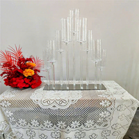 Candélabre moderne de luxe en plastique à 8/10 têtes, bougeoirs électroniques écologiques, centre de table pour mariages et événements
