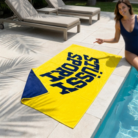 100% Cotton Luxury Soft Plush Oversized Beach Towel Striped Pool Cabana Tropical Super Absorbent Yarn Dyed Jacquard Beach Towel