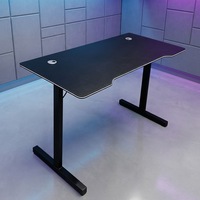 Table de jeu PC noire en forme de T, robuste, avec structure en acier, pour la maison, compacte, vente en gros