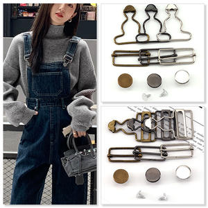 Boucle Clip Gourd Métallique Revêtue, Sangle d'épaule en Jean sans Bretelles, Crochet à Bouton Réglable, Accessoires Vestimentaires - Product Image 2