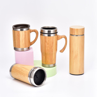 Ensemble de gobelets isothermes en bambou gravés sur mesure pour réunions de famille, tasses réutilisables en acier inoxydable écologiques pour dîner de Noël, cadeau pour la maison