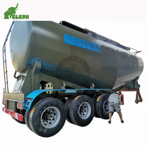 Bulk Cement Tank Trailer Eleph 40Ton Cement Trailer 3 Axle 45CBM Bulk Cement Tanker Semi Trailer with Air Compressor
