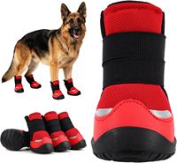 Bottes pour chien toutes saisons pour la protection des pattes - Bottes durables pour chien |   Chaussures d'extérieur pour animaux de compagnie avec semelle antidérapante et sangles réglables (rouge, 5) # )