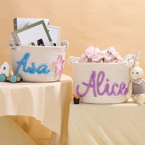 Panier de rangement en corde de coton Uionen DIY avec nom anglais pour les jouets, livres et magazines des enfants - Product Image 2