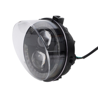 Phare LED rond classique avec anneau halo pour moto vintage personnalisée